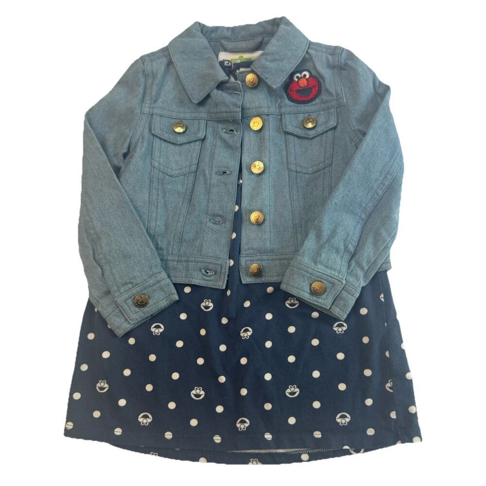 Sesame Street Elmo Girls 2Pc Outfit Set Jacket Dress Toddler 2T